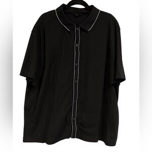 Banana Republic Black Button Down Shirt with White Detail Size:XXL